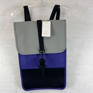 Rains Backpack Mini Colorblock Lilac Black Stone Waterproof Backpack NWT